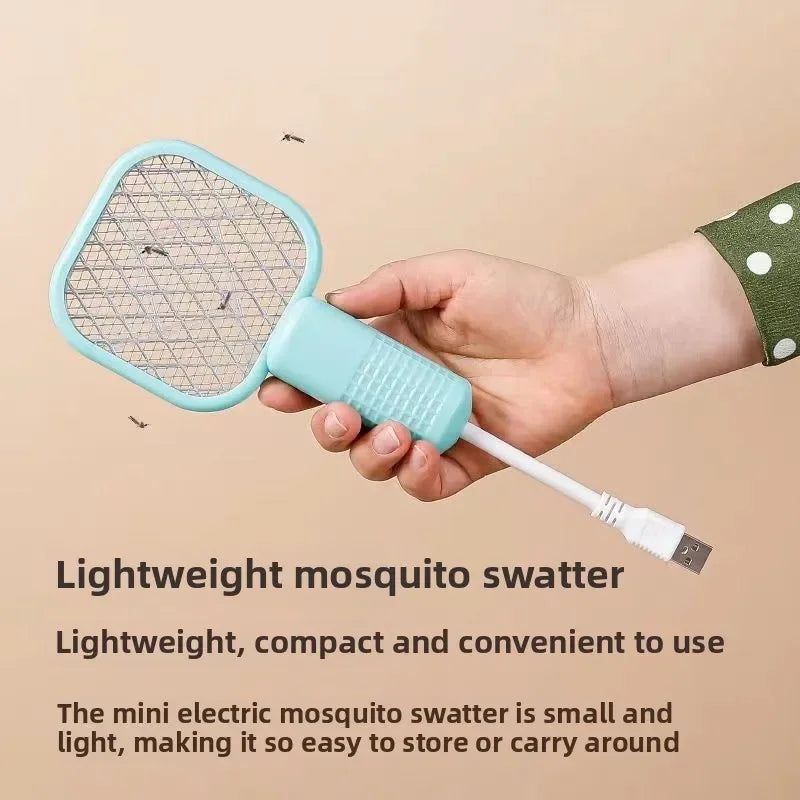 Raquete Espanta Mosquito Luz Led Azul
