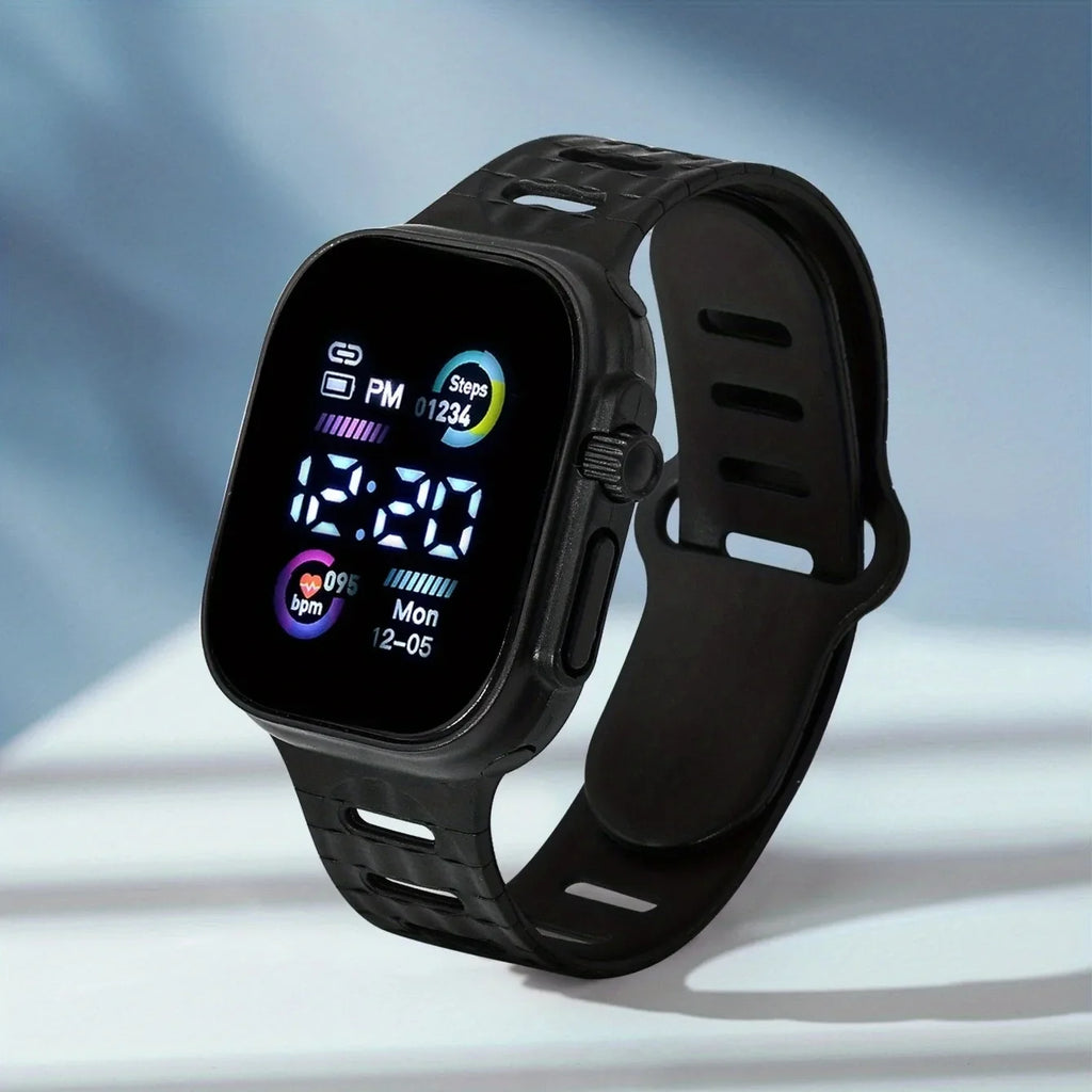 Relógio de Pulso Eletrônico Infantil Display Led Digital