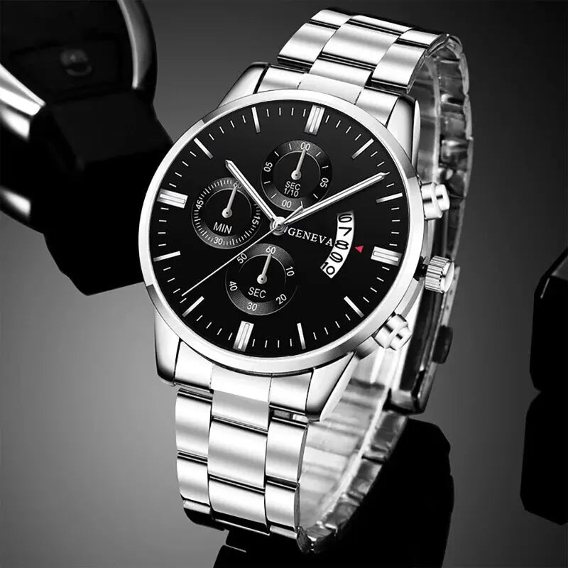 Kit Relogio e Pulseira Masculino