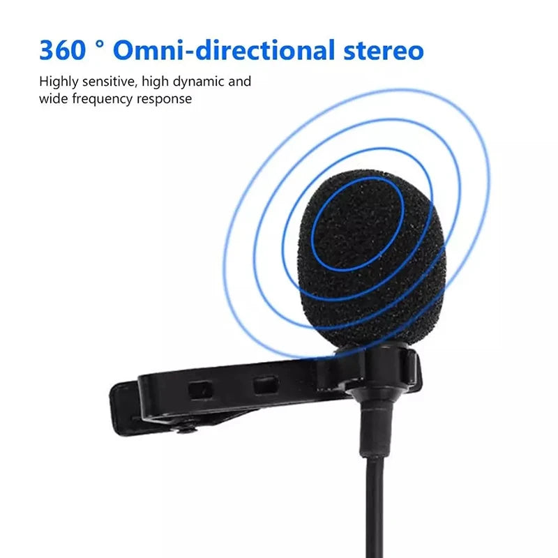 Microfone de Lapela Portátil Mini