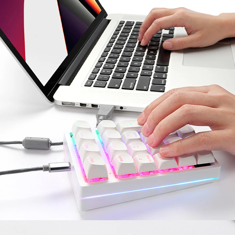 K24pro 21 teclas número pad teclado numérico mecânico hot-swap