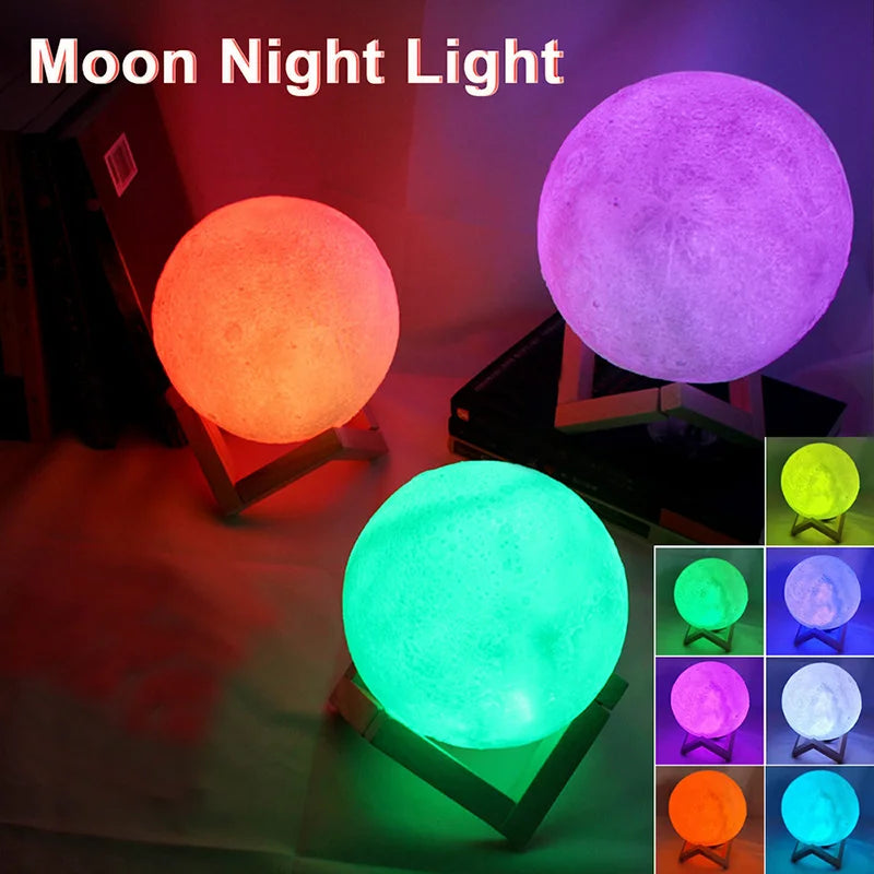 Decoração Abajur de Lua Brilhante