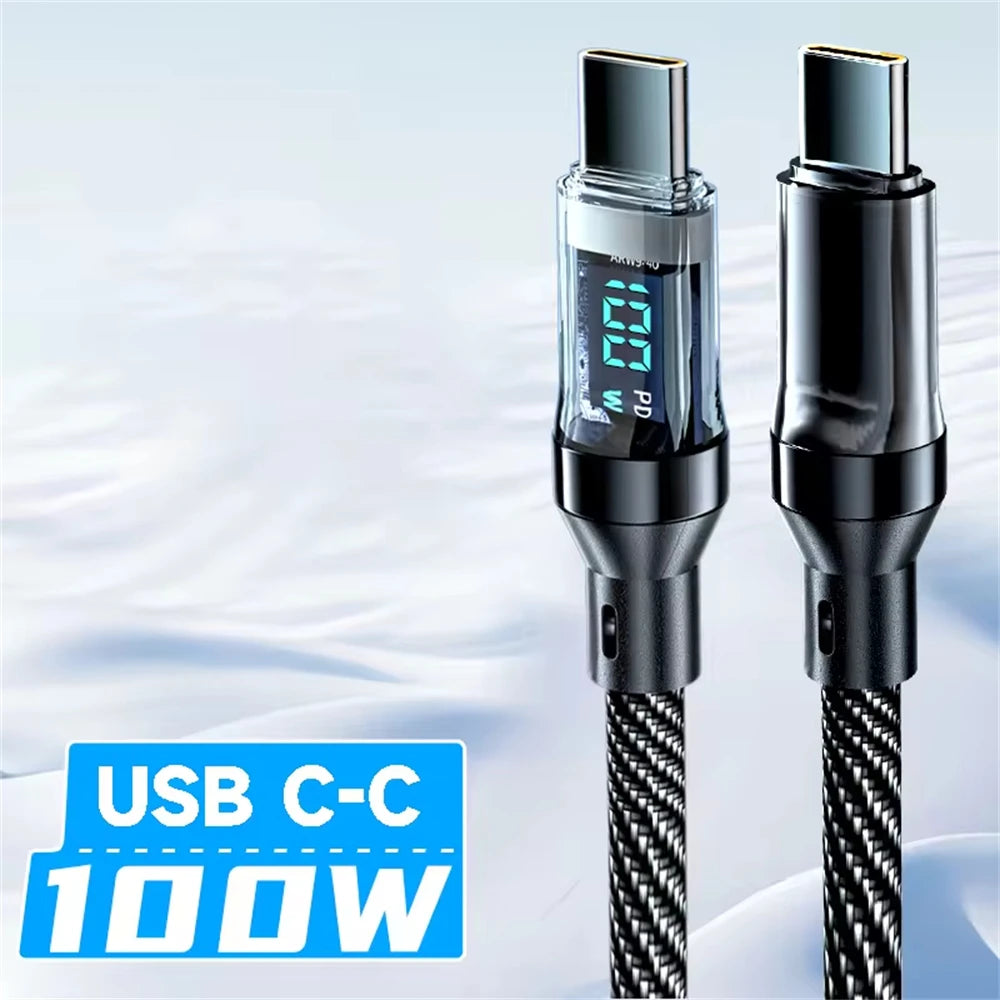 Cabo de Carregamento Rápido NNBILI 120 W Tipo C para Tipo C ou Usb