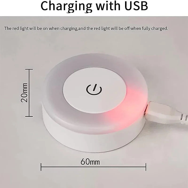 Luz noturna recarregável USB portátil com luz LED
