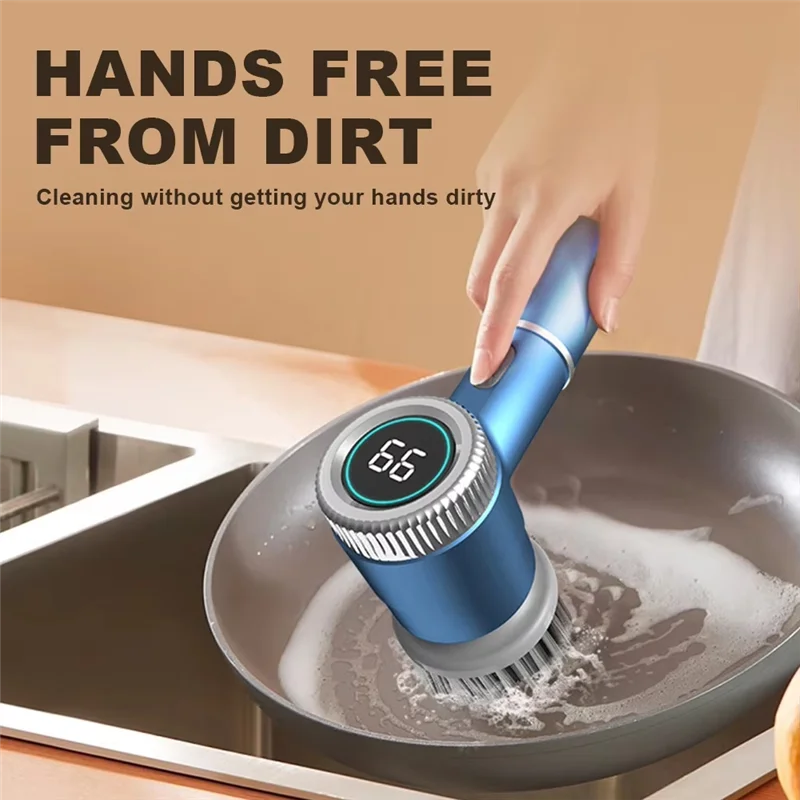 Abbz-Purificador Giratório Elétrico Portátil com 5 Cabeças de Escova Substituíveis