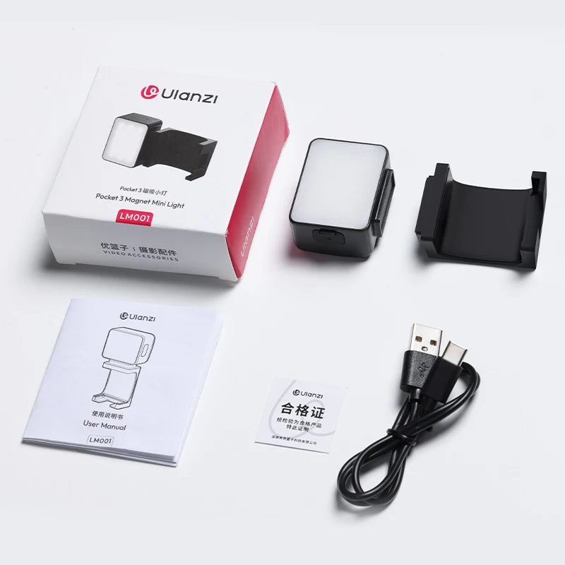 Ulanzi LM001 Pocket 3 Mini Luz de Vídeo 5800K