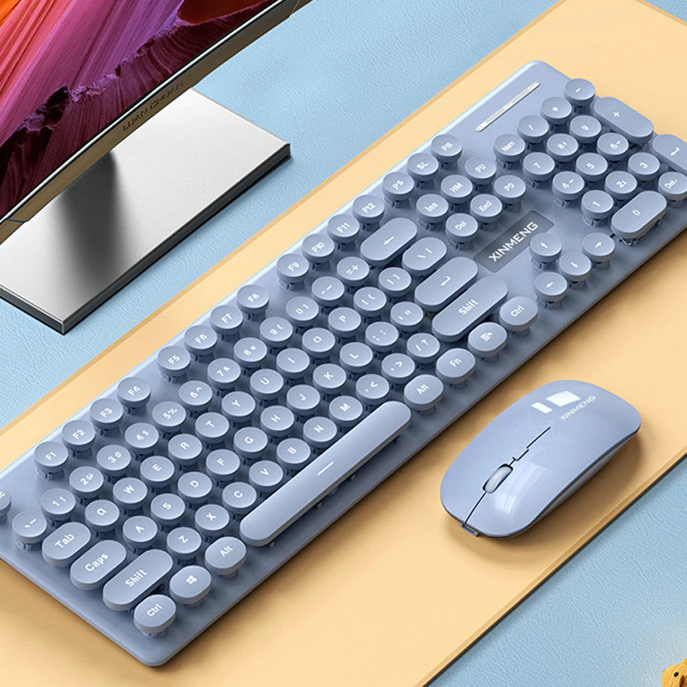 Conjunto de Mouse e Teclado Recarregável Sem Fio,