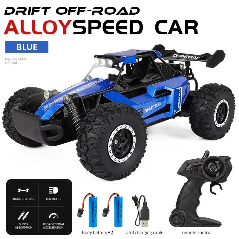 Novo carro rc 1:16 2wd com luz led 2.4g 20 km/h alta velocidade