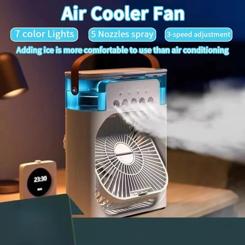 Ventilador e Umidificador de Ar Portátil 3 em 1