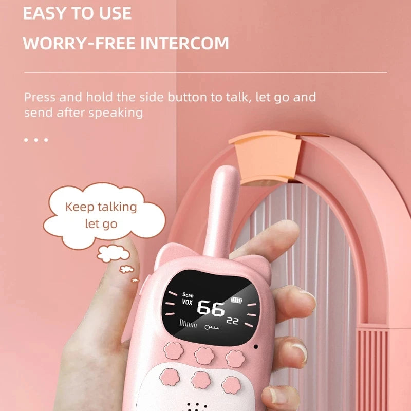 2 pçs crianças walkie talkie recarregável 1000mah portátil