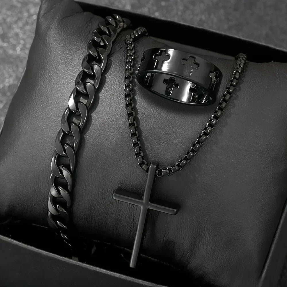 Conjunto Pulseira, Corrente e Anel