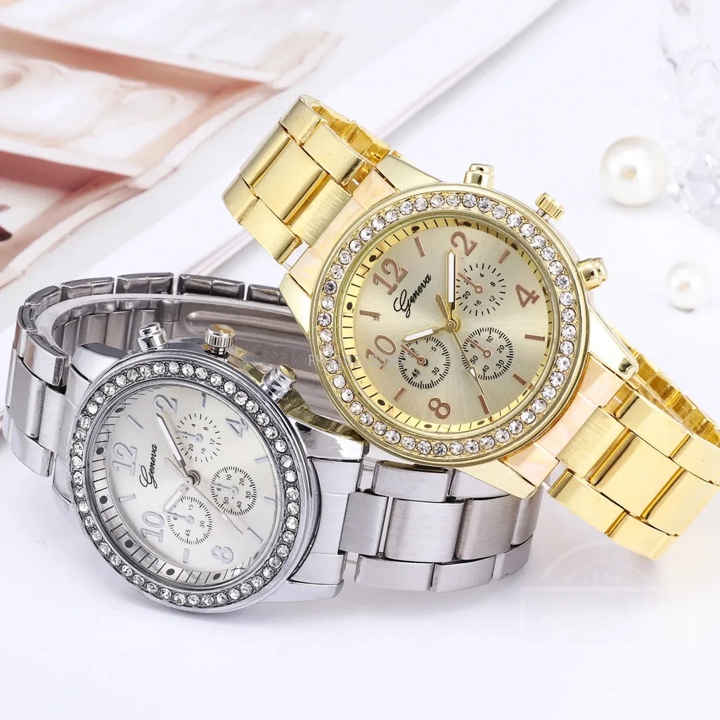 Relógio de quartzo de luxo feminino