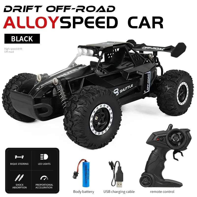 Novo carro rc 1:16 2wd com luz led 2.4g 20 km/h alta velocidade