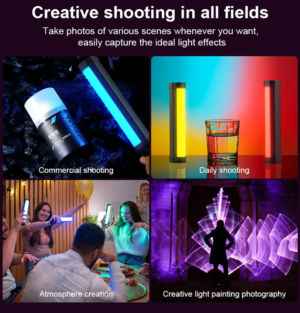 Luxceo v8 portátil rgb luz de vídeo gamer lâmpada 2000mah