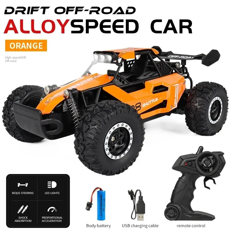 Novo carro rc 1:16 2wd com luz led 2.4g 20 km/h alta velocidade