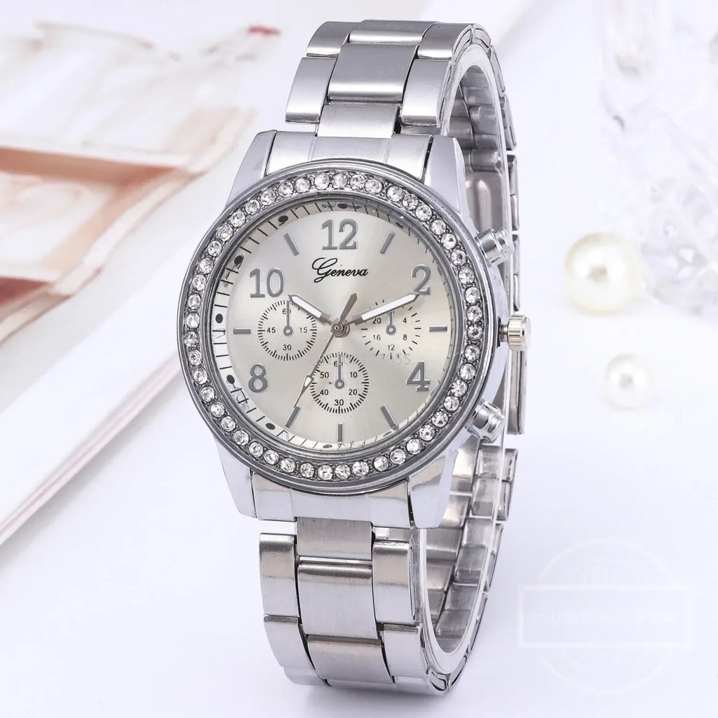Relógio de quartzo de luxo feminino