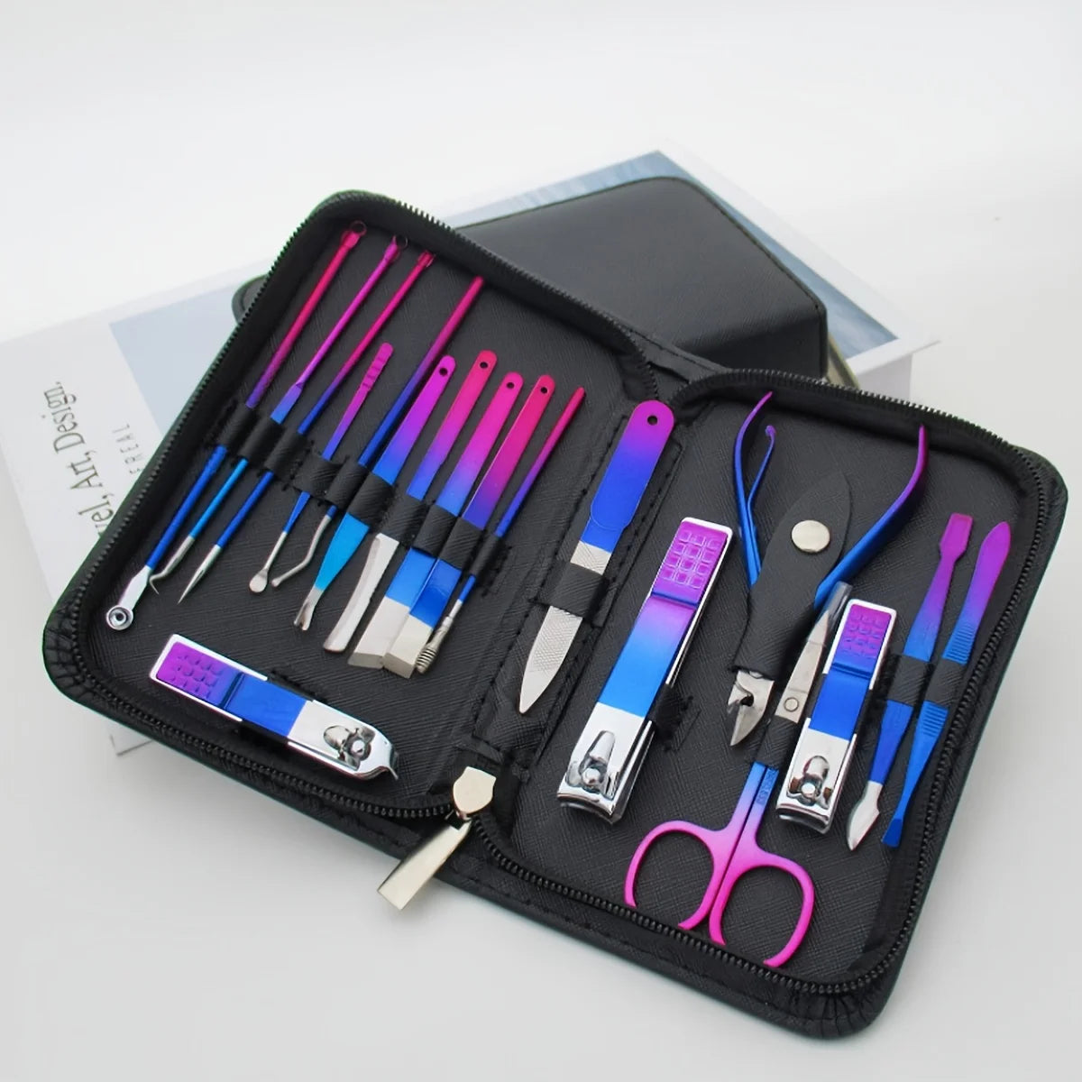 Kit  de Aço Inoxidável Manicure & Pedicure