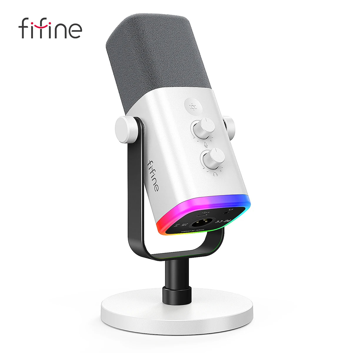 Fifine Microfone Dinâmico Usb/Xlr com Controle Rgb