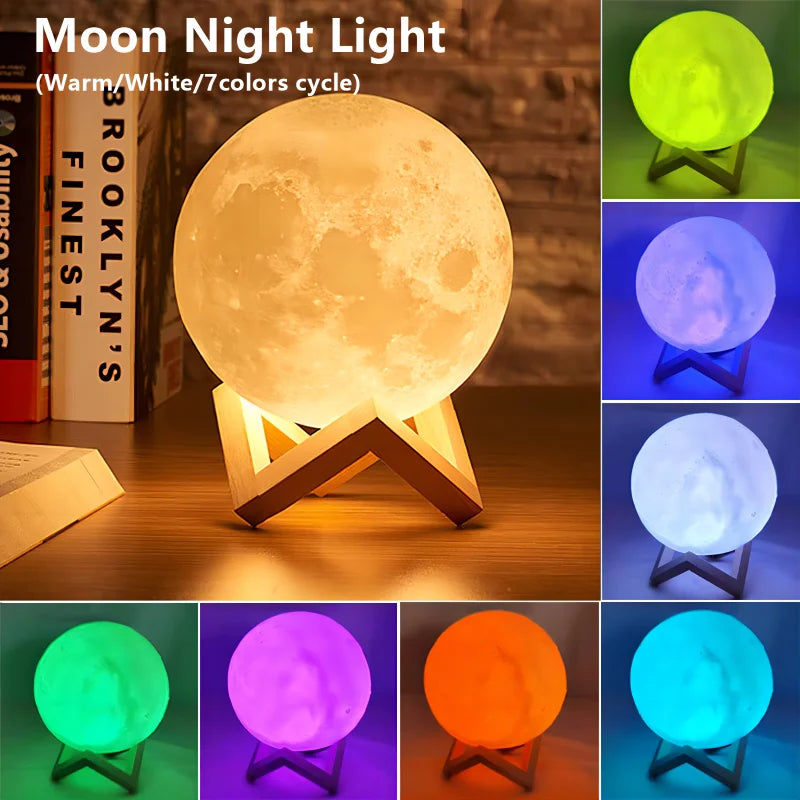 Decoração Abajur de Lua Brilhante