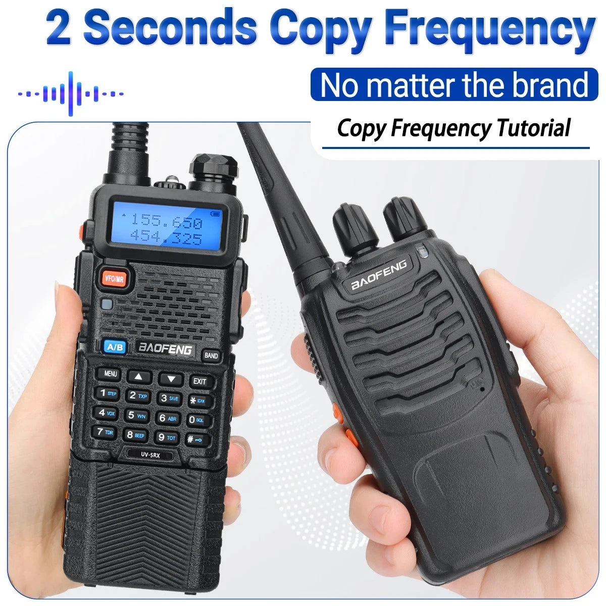 Baofeng UV-5RX walkie talkie conjunto 3800mah