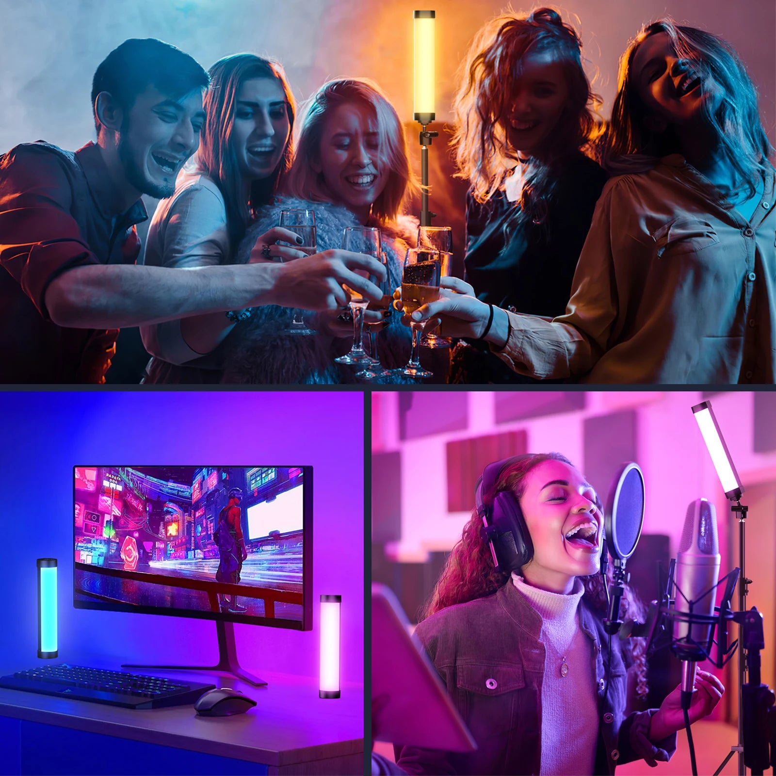 Luxceo v8 portátil rgb luz de vídeo gamer lâmpada 2000mah