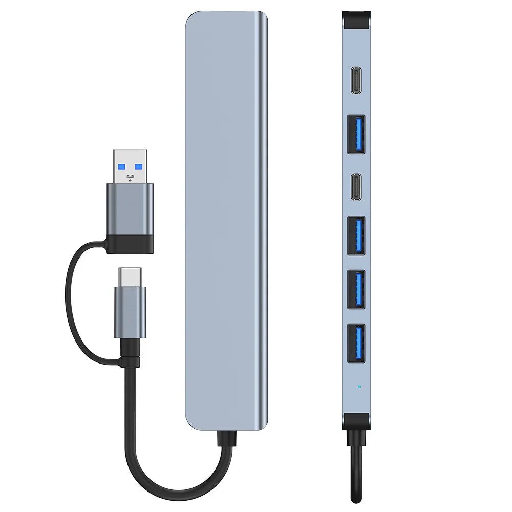 Hub USB C Hub USB 3.0, Extensor USB 7 em 1 de Alumínio