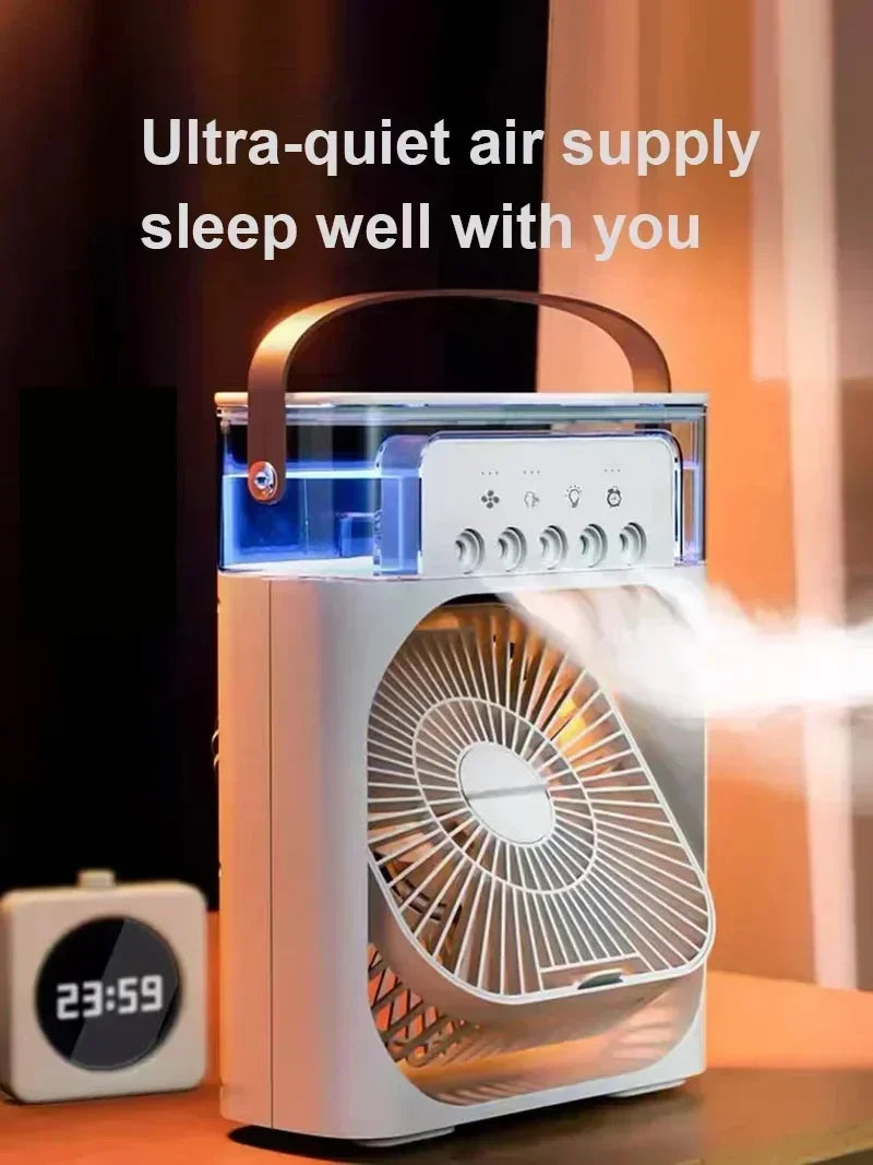 Ventilador e Umidificador de Ar Portátil 3 em 1